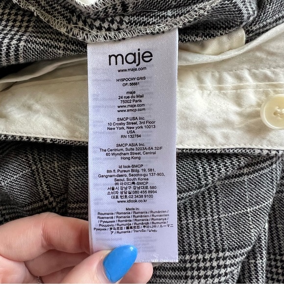 Maje - Pochy Plaid Pants - Gray - Picture 8 of 15